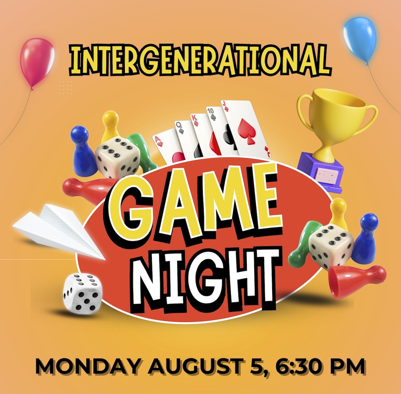 Intergenerational Game Night at PCOL, August 5