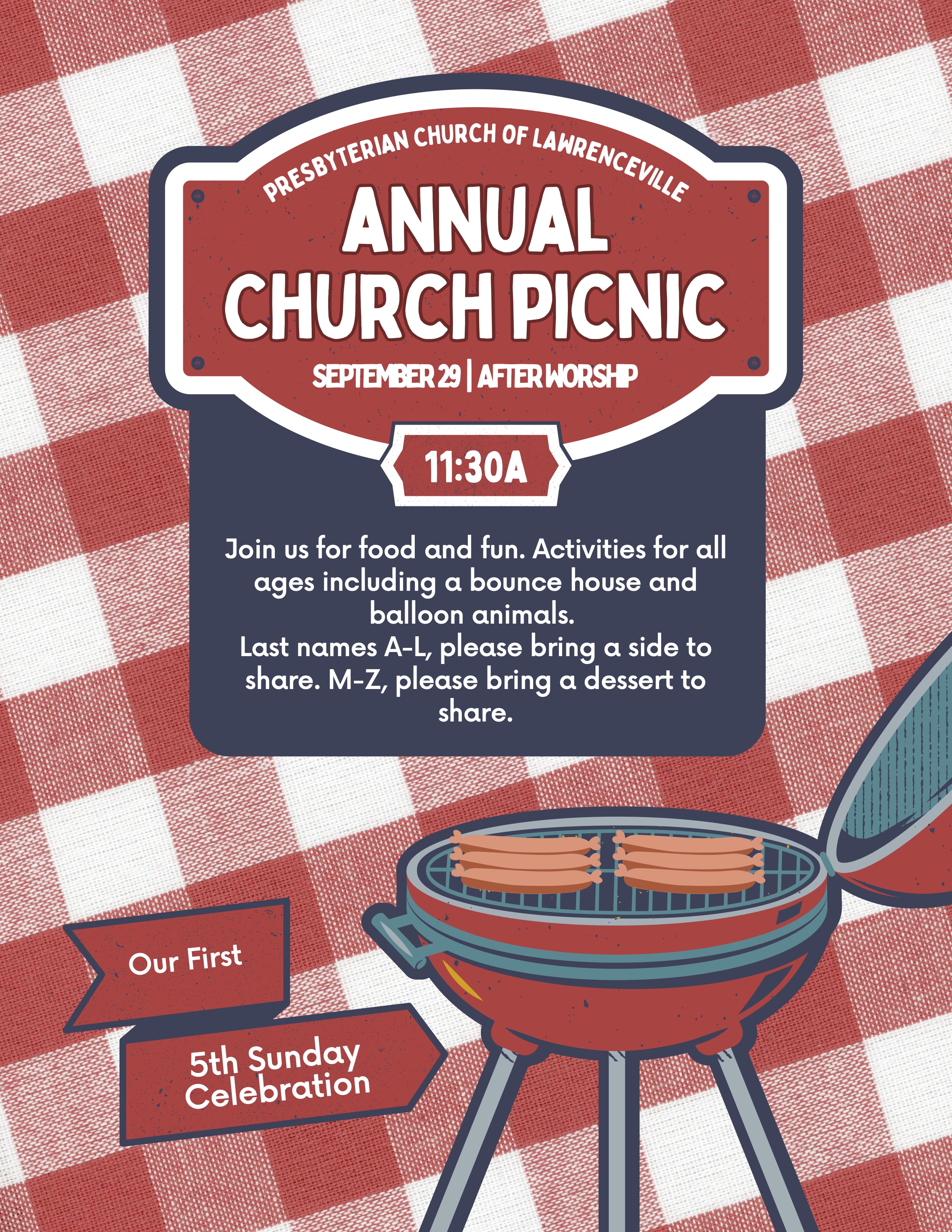 Annual Church Picnic – September 29